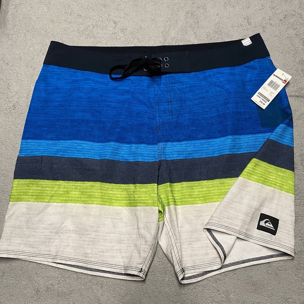Quicksilver Board Short Mens 40 Multicolor Beach Swim Trunks Drawstring NEW